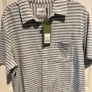Goodfellow & Co Knit Short Sleeve Button Front Shirt Size Large New w Tags